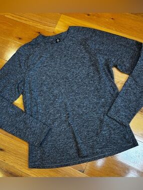 90 Degree Reflex Men's XL Long Sleeve Heathered Crew Neck Shirt Dark Gray